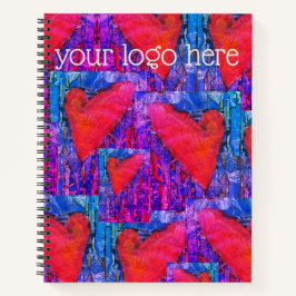 Hot Pink und Blue Multiple Hearts Notizbuch