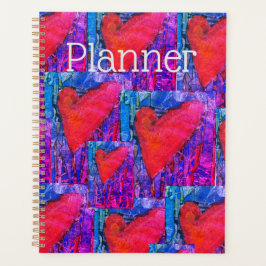 Hot Pink und Blue Multiple Hearts Planer