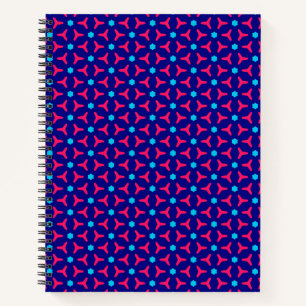 Hot Pink und Blue Pattern Notebook Notizbuch
