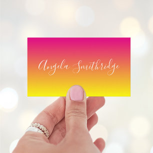 Hot Pink und Gelb Ombre Visitenkarte