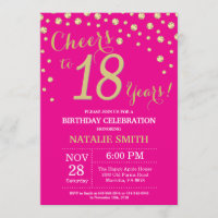 Hot Pink und Gold 18. Geburtstag Diamant