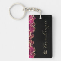Hot Pink und Gold Elegantes Script Personalisiert