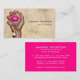 Hot-Pink- und Gold-Glam-Chic-Visitenkarte Visitenkarte