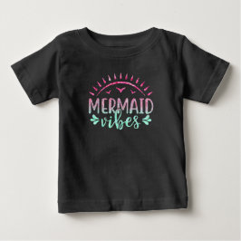 Hot Pink und Green Glitzer Mermaid Vibes Baby T-shirt