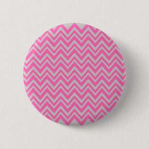 Hot Pink und Grey Zigzag Muster Button