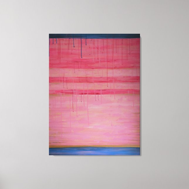 Hot Pink und Navy Abstrakt 1 - Canvas Print Leinwanddruck (Vorderseite)