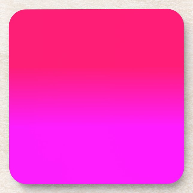 Hot Pink und Neon Pink Ombre Farbtöne Getränkeuntersetzer (Vorderseite)
