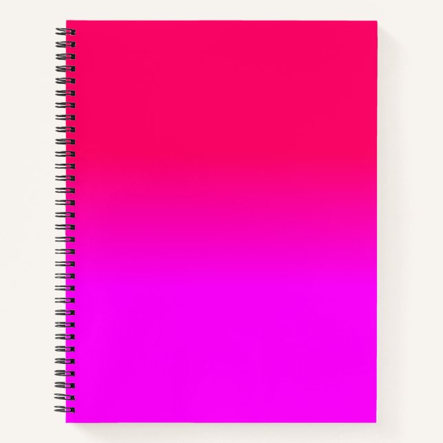Hot Pink und Neon Pink Ombre Farbtöne Notizbuch (Vorderseite)