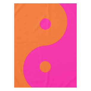 Hot Pink und Orange Yang Tischdecke