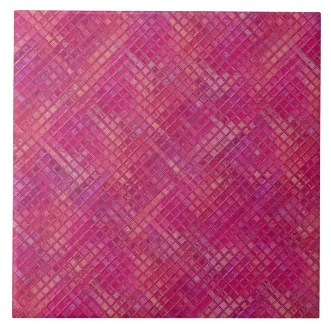 Hot Pink und Violett Marmorgrunge Tile 6x6 Fliese (Vorderseite)