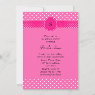 Hot Pink und White Polka Dot Brautparty Einladung