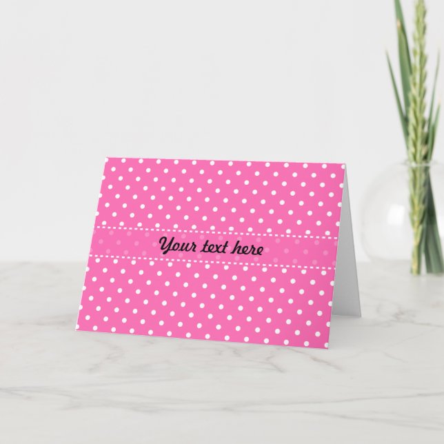 Hot Pink und White Polka Dot Muster Karte (Vorderseite)