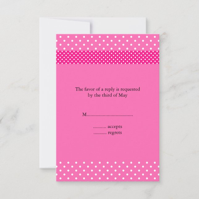 Hot Pink und White Polka Dot UAWG RSVP Karte (Vorderseite)