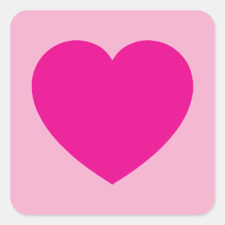 Hot Pink Valentines Herz Quadratischer Aufkleber