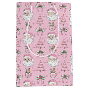 Hot Pink Vater Weihnachtsbäume Sterne Geschenktasc Mittlere Geschenktüte