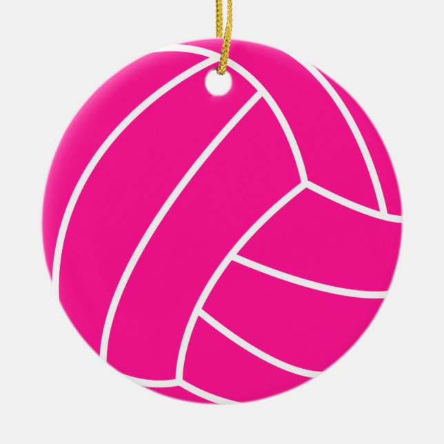 Hot Pink Volleyball Keramik Ornament (Vorne)