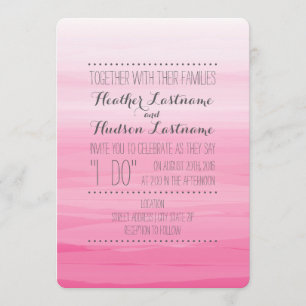 Hot Pink Wasserfarbe  Ombre Hochzeit Einladung
