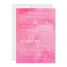 Hot Pink Watercolor Elegante Typografie Hochzeit 2