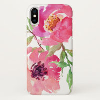 Hot Pink Watercolor Floral Muster