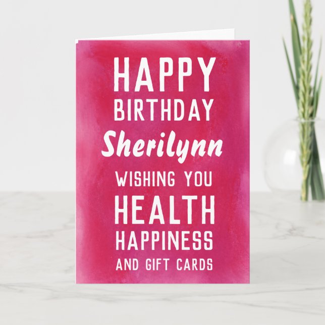 Hot Pink Watercolor Funny Birthday Karte (Vorderseite)