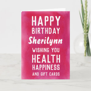 Hot Pink Watercolor Funny Birthday Karte