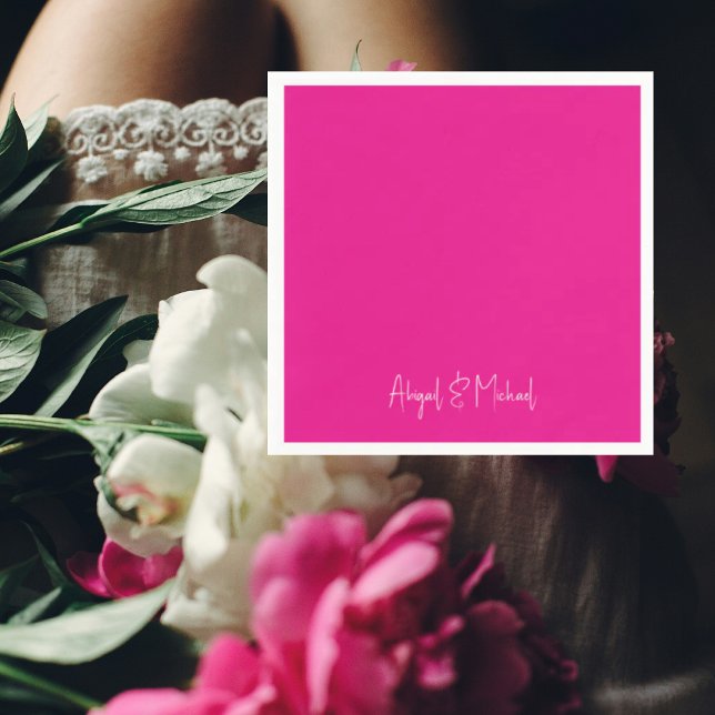 Hot Pink Wedding Cocktail Serviette (Von Creator hochgeladen)