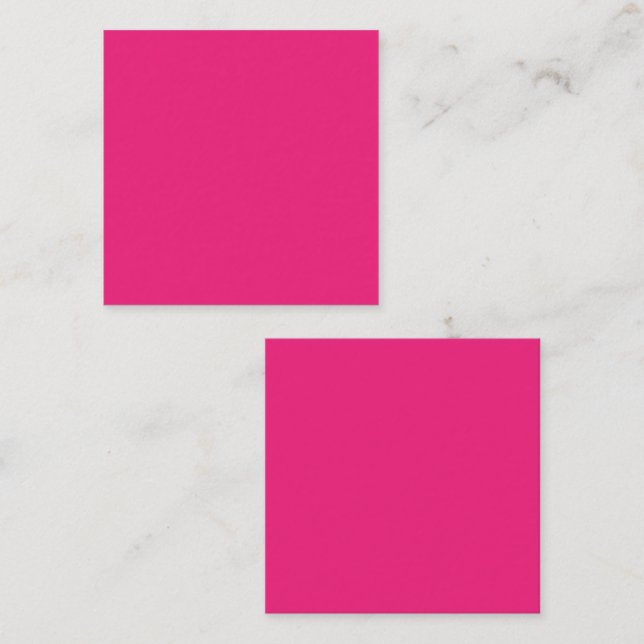 Hot Pink Wedding | Fett Farbe einladen Quadratische Visitenkarte (Vorne/Hinten)