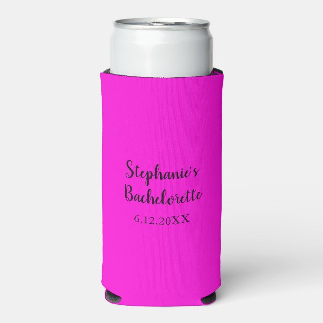 Hot Pink Wedding Junggeselinnen-Abschied Geschenk  Selters Dosenkühler (Seltzer Vorderseite)