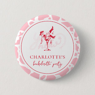 Hot Pink Western Junggeselinnen-Abschied Button