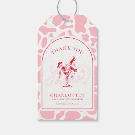 Hot Pink Western Junggeselinnen-Abschied Geschenkanhänger