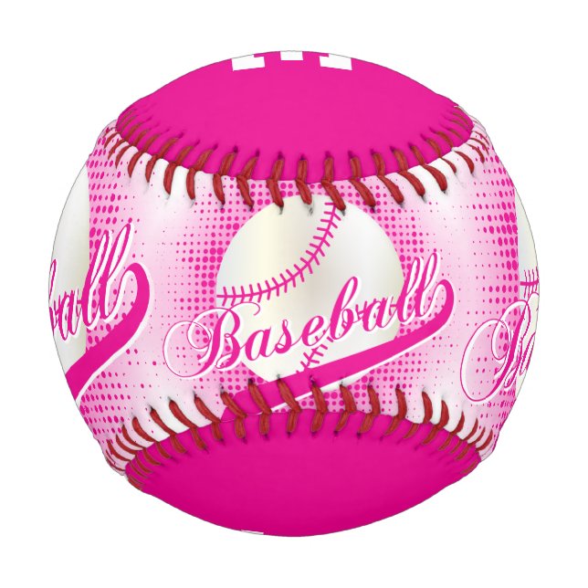Hot Pink | White Retro Baseball Sports (Rückseite)
