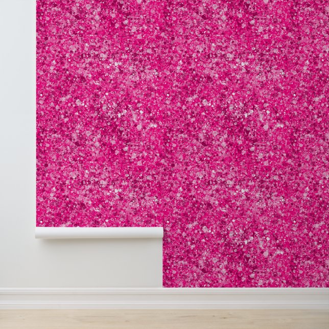 Hot Pink White Texture Sparkle Muster Girls Tapete (Anwendung)