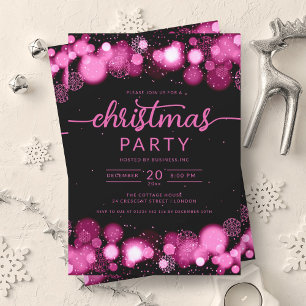 Hot Pink Winter Wonderland Company Weihnachten Einladung