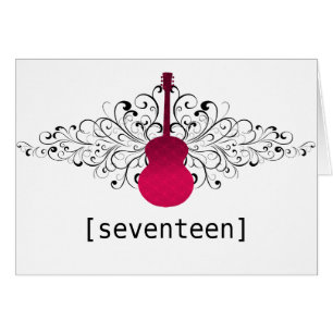 Hot Pink Wirbel Guitar Tischnummer Card