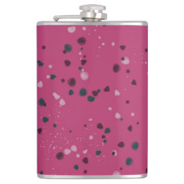 Hot Pink With Confetti Flachmann