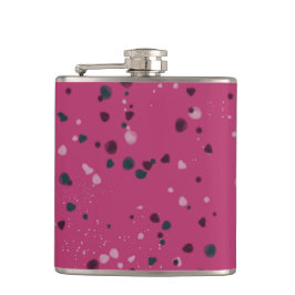 Hot Pink With Confetti Flachmann