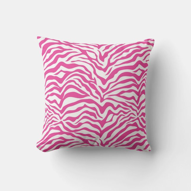 Hot Pink Zebra Stripe Kissen (Vorderseite)