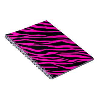 Hot Pink Zebra Striped Notizblock