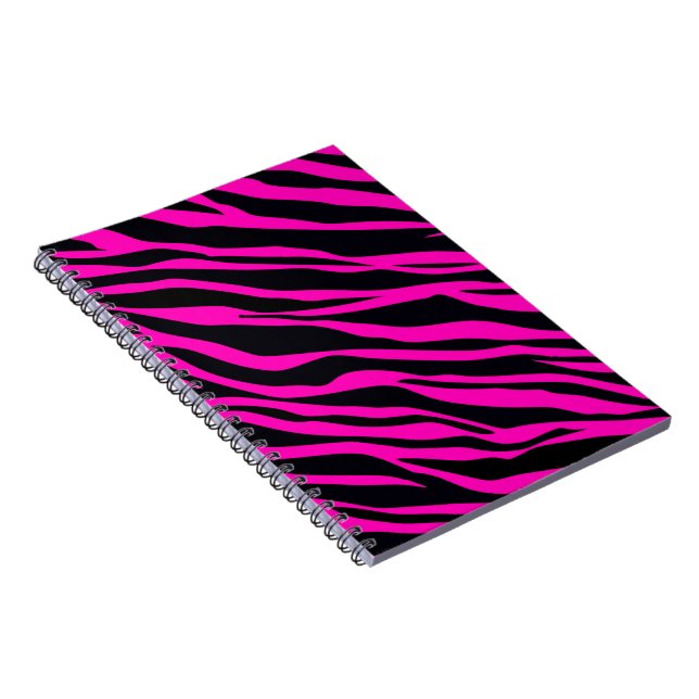 Hot Pink Zebra Striped Notizblock (Rechte Seite)
