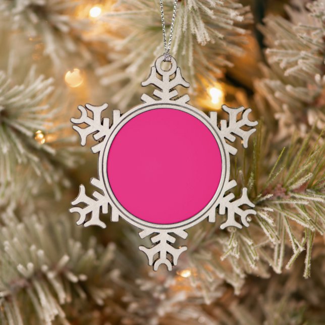 Hot Pink Zinnsnowflake Weihnachtsschmuck Schneeflocken Zinn-Ornament (Baum)