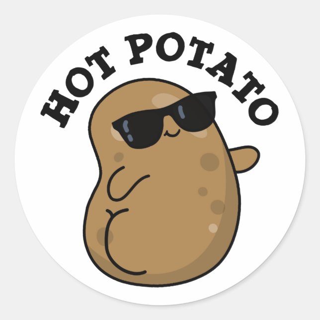 Hot Potato Funny Veggie Pub Runder Aufkleber (Vorderseite)