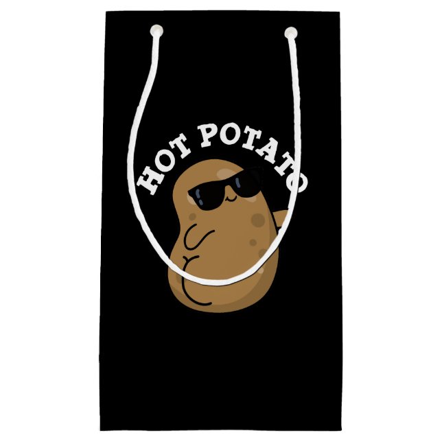Hot Potato Funny Veggie Pun Dark BG Kleine Geschenktüte (Vorderseite)