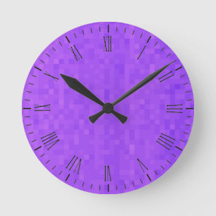 Hot Purple Mosaic, Wall Clock Runde Wanduhr