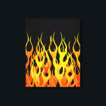 Hot Racing Flames Graphic Leinwanddruck<br><div class="desc">Ein frisierte Auto rauschend Automobil cool-Orange auf schwarzen Button Streifen Flammen grafische Gestaltung,  die immer für ein großartiges Geschenk für sich selbst oder für jemanden,  der auf Ihrer Liste,  sind sicher,  einen Eindruck zu machen bei jedem festlichen Anlässe.</div>