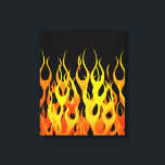 Hot Racing Flames Graphic Leinwanddruck<br><div class="desc">Ein frisierte Auto rauschend Automobil cool-Orange auf schwarzen Button Streifen Flammen grafische Gestaltung,  die immer für ein großartiges Geschenk für sich selbst oder für jemanden,  der auf Ihrer Liste,  sind sicher,  einen Eindruck zu machen bei jedem festlichen Anlässe.</div>
