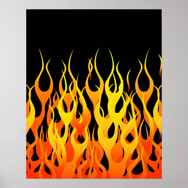 Hot Racing Flames Graphic Poster (Vorne)