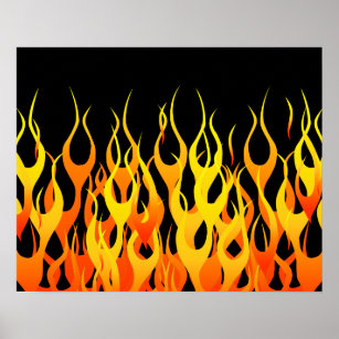 Hot Racing Flames Graphic Poster
