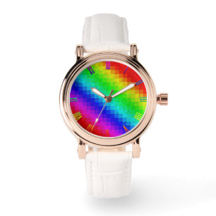 Hot Rainbow Mosaik Shimmer Armbanduhr