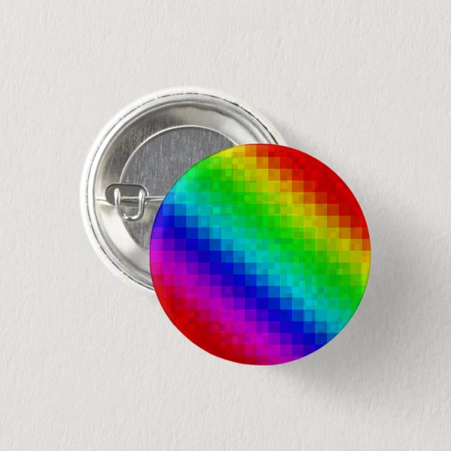 Hot Rainbow Mosaik Shimmer Button (Vorne & Hinten)