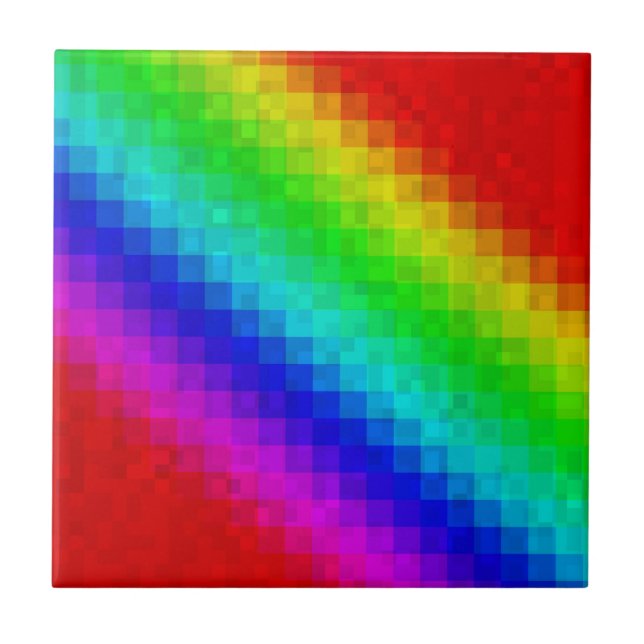 Hot Rainbow Mosaik Shimmer Fliese (Vorderseite)